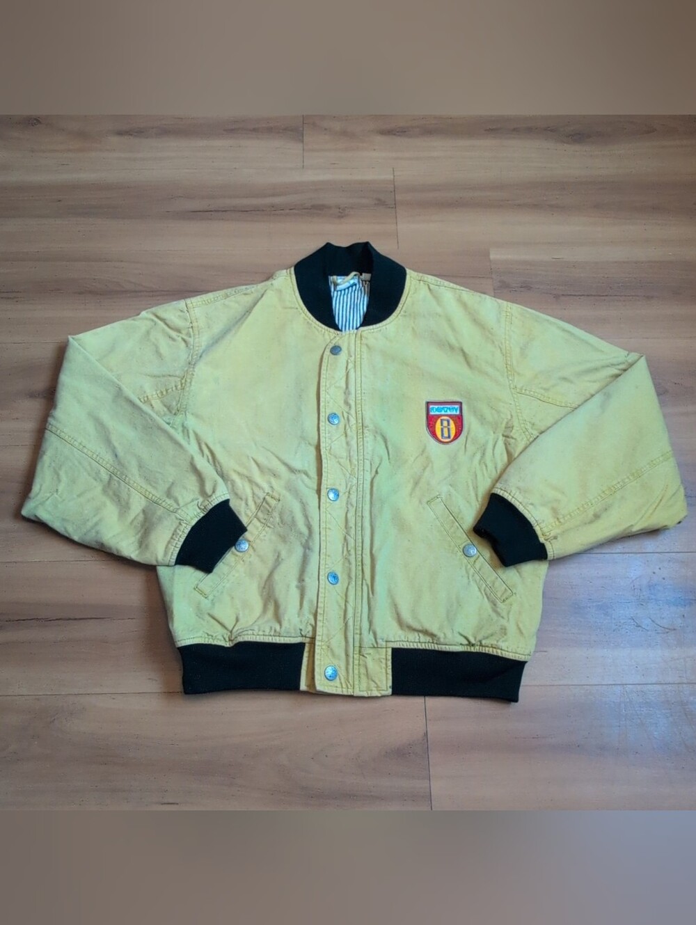 Vintage Ocean Pacific Jacket Mens Medium Denim Jean Surfer Bomber 90s Streetwear